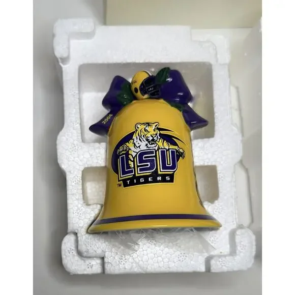 Danbury Mint 2004 LSU Christmas Bell Ornament With Original Box Vintage - Picture 9 of 13